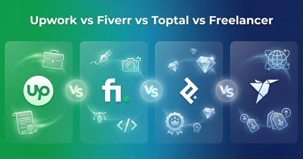 Upwork vs Fiverr vs Toptal vs Freelancer Compared 2026