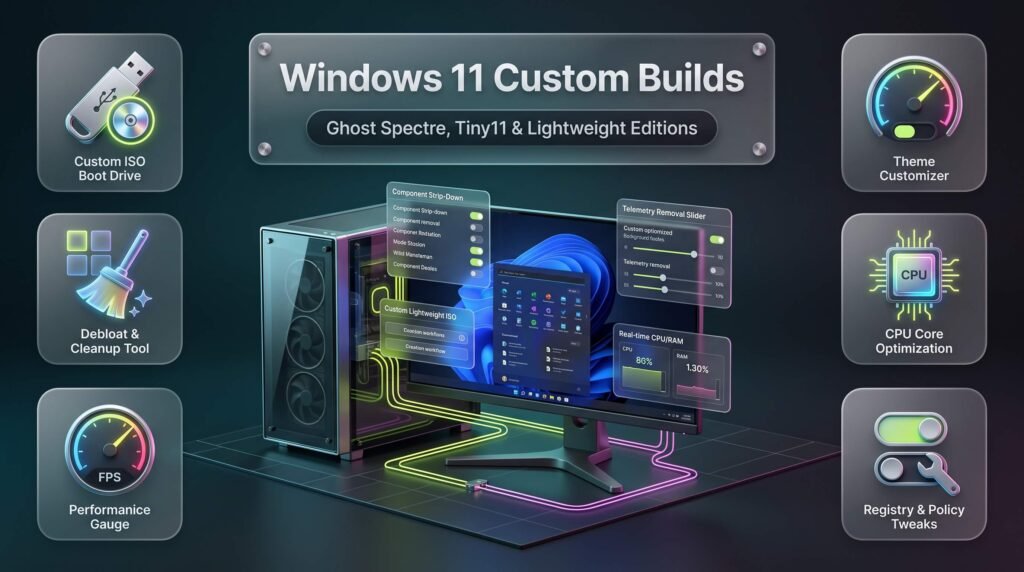 Windows 11 Ghost Spectre, Tiny11 & Lite Custom Builds