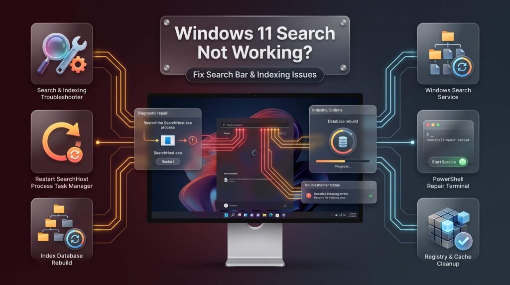 Windows 11 Search Not Working? Fix Bar & Index Issues